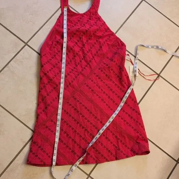 NWT Free People Juni Mini Dress Red Embroidered Cross Back  Size M - Picture 8 of 10